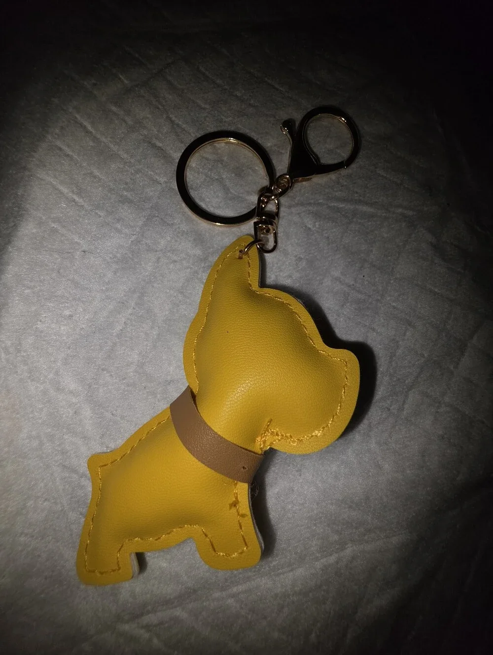 Yellow Dog Keychain Bag Charm